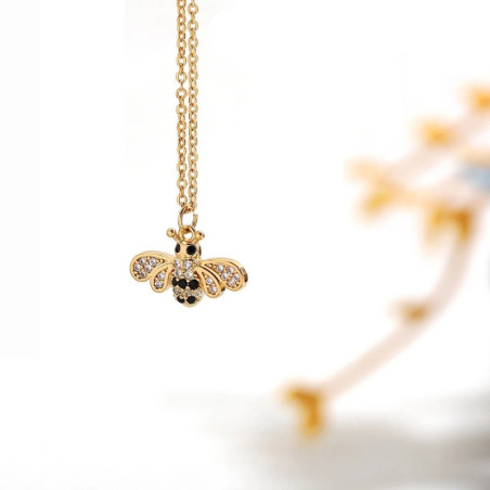Cute Sparkling Bee Necklace | Gold Bee Jewelry Gift for Women