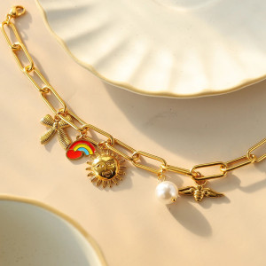Cute Solar Bee Charm Bracelet | Unique Gold Bee Jewelry Gift