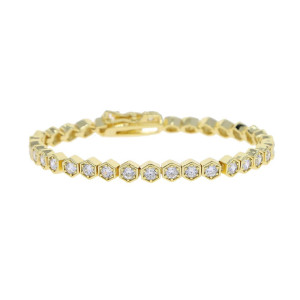 Sparkling Honeycomb Bee Bracelet | Gold, Rose Gold & Silver