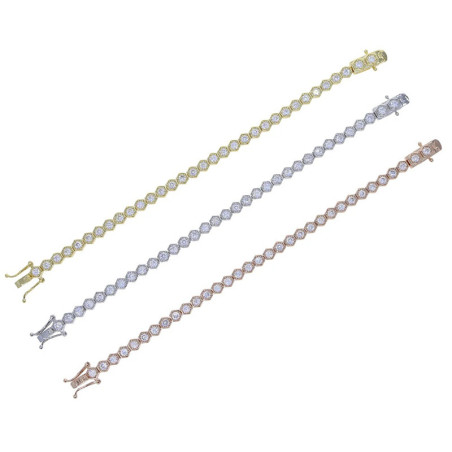 Sparkling Honeycomb Bee Bracelet | Gold, Rose Gold & Silver