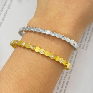 Luminous Honeycomb Bee Bracelet - Gold or Silver Finish