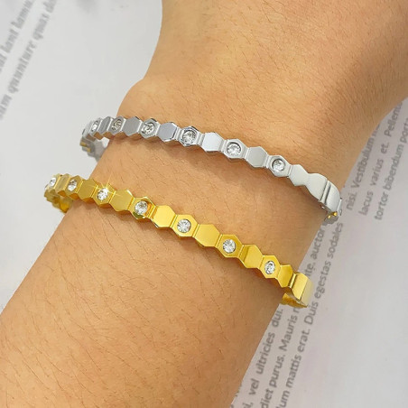 Luminous Honeycomb Bee Bracelet - Gold or Silver Finish