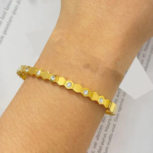 Luminous Honeycomb Bee Bracelet - Gold or Silver Finish
