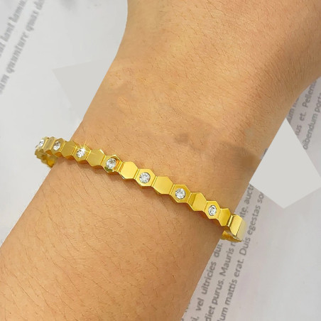 Luminous Honeycomb Bee Bracelet - Gold or Silver Finish