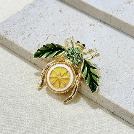 Zesty Lemon Bee Brooch - Cute Nature-Inspired Jewelry