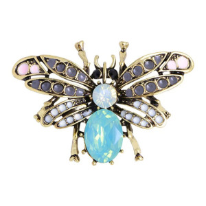Cute Opaline Gleam Bee Brooch | Unique Vintage Bee Pin Gift