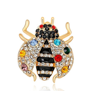Cute Rainbow Queen Bee Brooch | Unique Crystal Bee Jewelry Gift