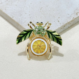 Zesty Lemon Bee Brooch - Cute Nature-Inspired Jewelry