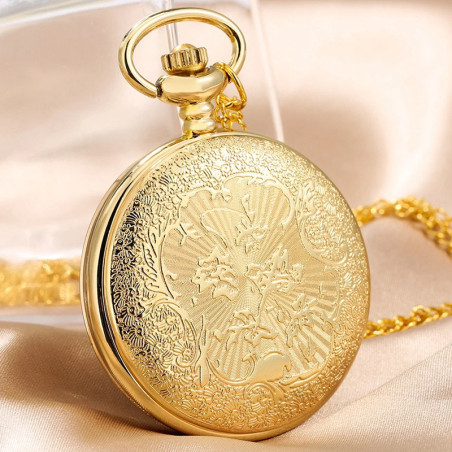 Royal Bee Pocket Watch - Vintage Gold & Crystal Bee Jewelry