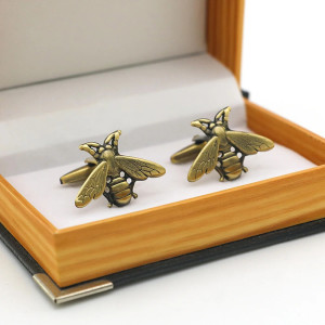 Vintage Bee Cufflinks | Unique Men's Jewelry Gift | 1001Bees