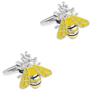 Radiant Yellow Bee Cufflinks | Unique Nature-Inspired Jewelry
