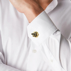 Unique Gold Bee Button Covers | Luxury Bee Jewelry Gift