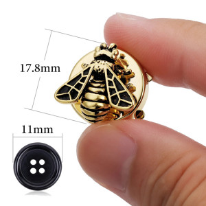 Unique Gold Bee Button Covers | Luxury Bee Jewelry Gift
