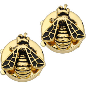 Unique Gold Bee Button Covers | Luxury Bee Jewelry Gift