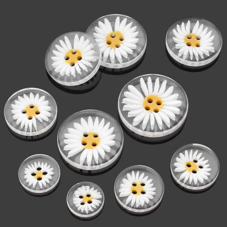 Cute Daisy Buttons - Set of 20 | Floral Sewing & DIY Gift