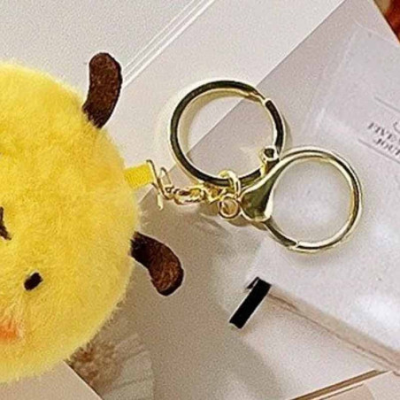 Cute Bee Pom-Pom Keychain - Fluffy Plush Bee Keyring Gift