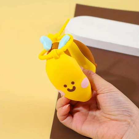 Cute Bee Coin Purse Keychain | Silicone "Mimi Bee-Smile" Gift