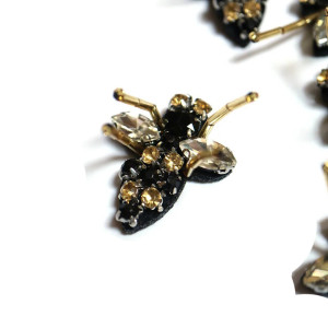 10-Piece Golden Bee Patch Set | Cute Rhinestone Appliques