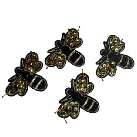 Gold Rhinestone Bee Patch | Cute Sew-On Appliqué for DIY