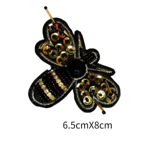 Gold Rhinestone Bee Patch | Cute Sew-On Appliqué for DIY