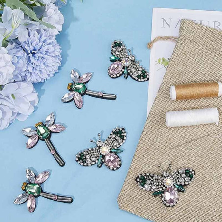 Cute Bee & Dragonfly Embroidered Patch Set (6 Pcs) | 1001Bees