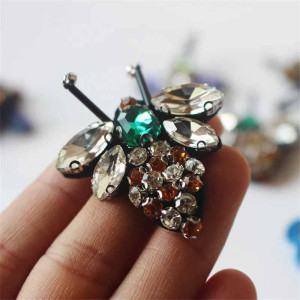 Rhinestone Bee Patch "Imperial Emerald" - Set of 10 | Cute Gift