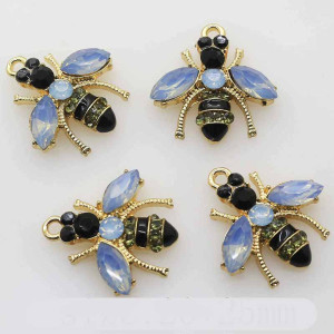 Opaline Bee Buttons (10-Pack) | Moonstone Crystal Charms
