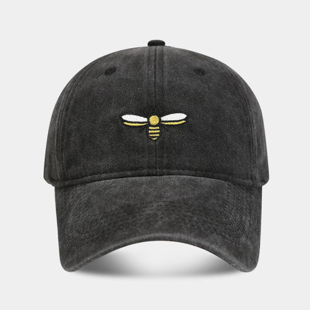 Embroidered Bee Cap "Winged Stitcher" | Vintage Dad Hat