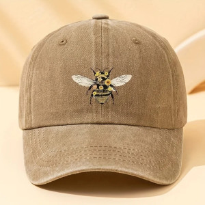 Cute Floral Bee Hat - Embroidered Cotton Cap | Hive Blossom