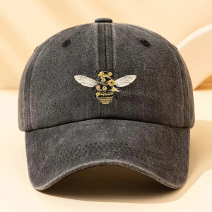 Cute Floral Bee Hat - Embroidered Cotton Cap | Hive Blossom