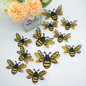 Glitter Bee Wall Stickers | Cute Gold & Black Nature Decor