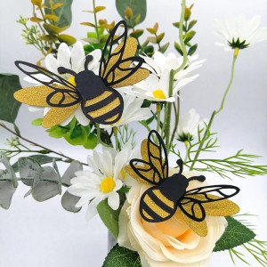 Glitter Bee Wall Stickers | Cute Gold & Black Nature Decor