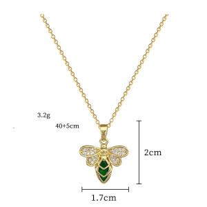 Gold & Emerald Bee Necklace | A Luminous Bee Jewelry Gift