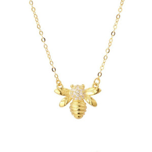 Cute Gold Bee Necklace | Unique Bee Jewelry Gift for Women