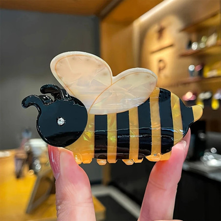 Large Bee Hair Claw Clip with Crystal Wings | Cute Bee Gift