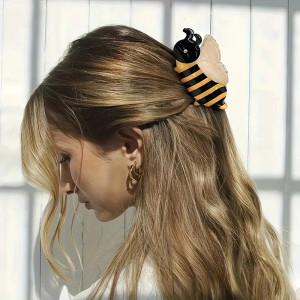 Large Bee Hair Claw Clip with Crystal Wings | Cute Bee Gift