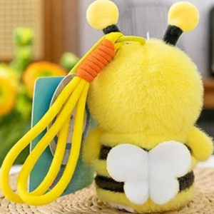 Cute Kawaii Bee Keychain | Soft Plush Bee Keyring Gift
