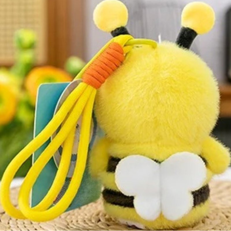 Cute Kawaii Bee Keychain | Soft Plush Bee Keyring Gift