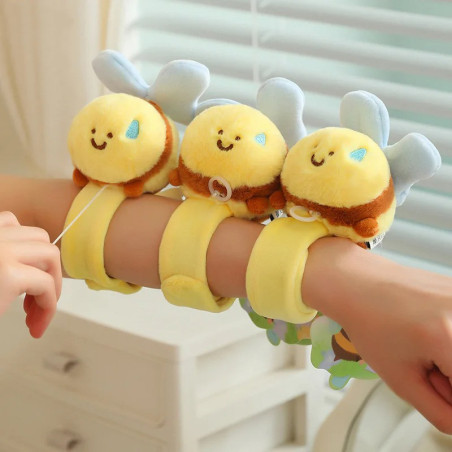 Cute Bee Plush Slap Bracelet for Kids | Funny Animal Toy Gift