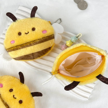 Cute Bee Plush Coin Purse | Kawaii Pouch & Unique Gift Idea