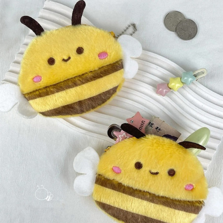 Cute Bee Plush Coin Purse | Kawaii Pouch & Unique Gift Idea