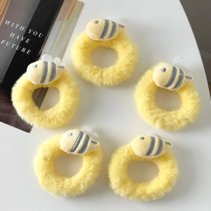 Cute Bee Plush Scrunchies (Set of 5) | Unique Hair Tie Gift