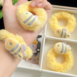 Cute Bee Plush Scrunchies (Set of 5) | Unique Hair Tie Gift