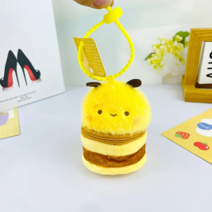 Cute Bee Plush Keychain | Kawaii Charm & Pouch | Unique Gift