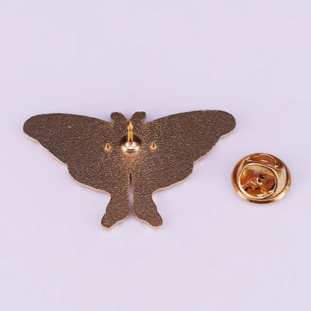 Emerald Luna Moth Enamel Pin | Cute Butterfly Jewelry Gift