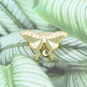 Cute Moon Phases Butterfly Enamel Pin | Celestial Jewelry