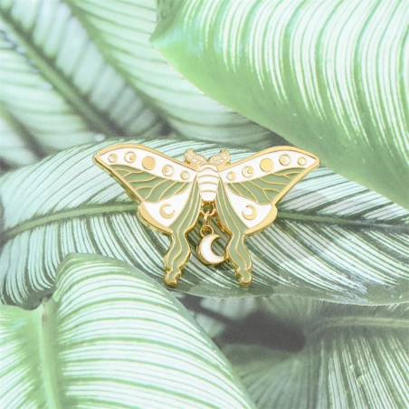 Cute Moon Phases Butterfly Enamel Pin | Celestial Jewelry