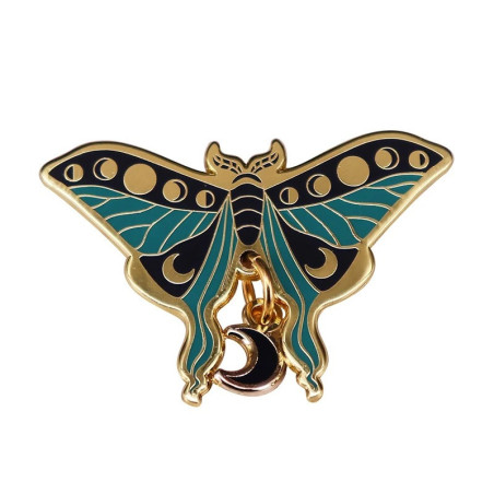 Lunar Dance Butterfly Pin | Celestial Enamel Jewelry Gift