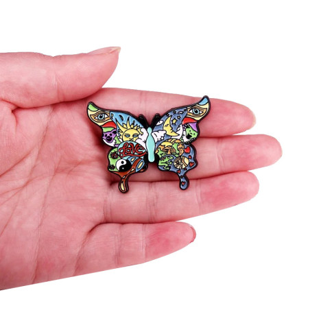 Love & Cosmos Butterfly Enamel Pin | Unique Psychedelic Gift