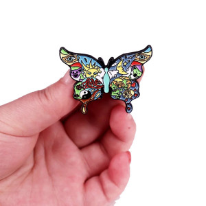 Love & Cosmos Butterfly Enamel Pin | Unique Psychedelic Gift